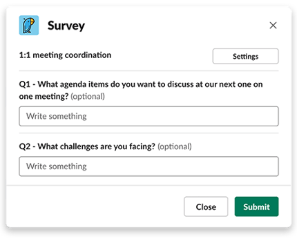1-1 meeting coordination survey