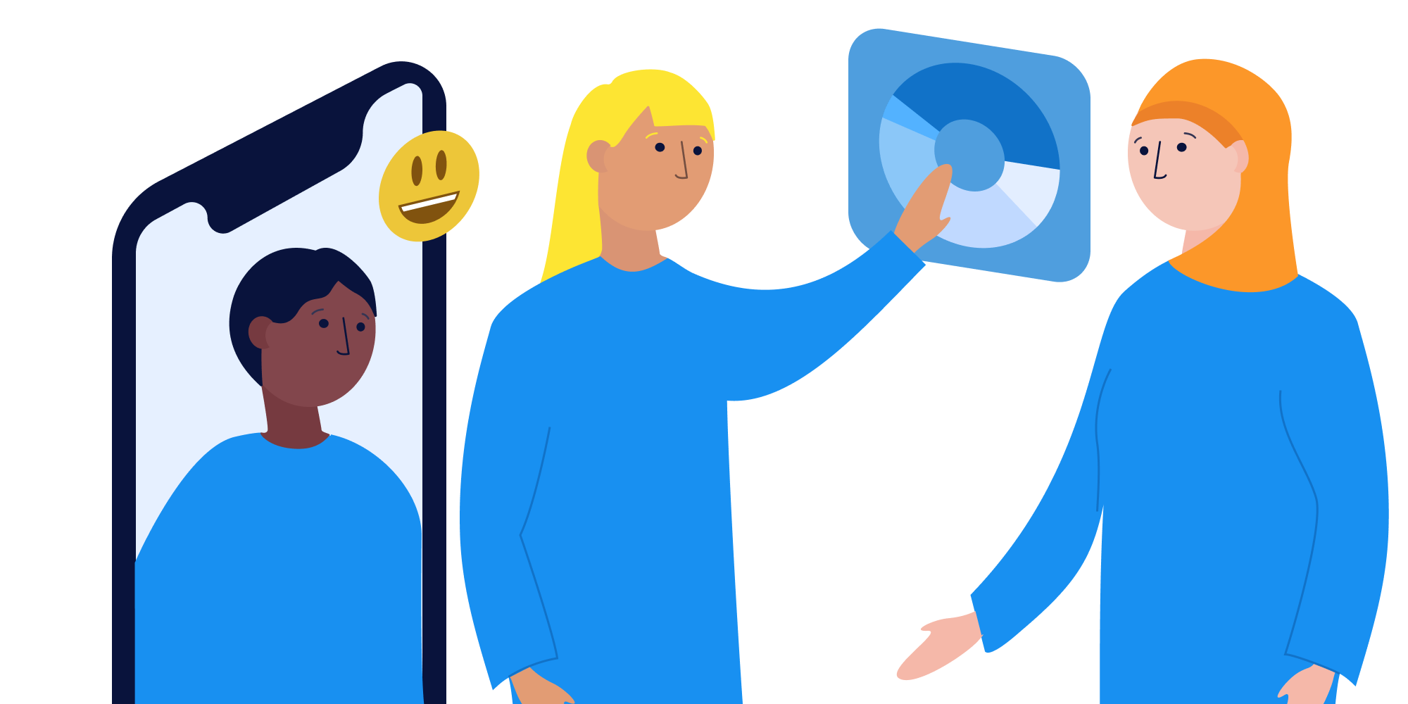 Quick team building activities: employees having a hybrid meeting