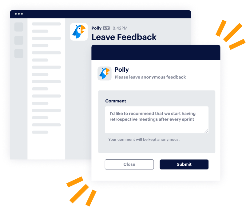 Screenshot of Polly's Leave Feedback