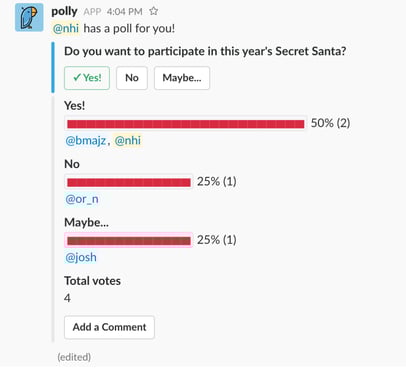 slack polly secret santa