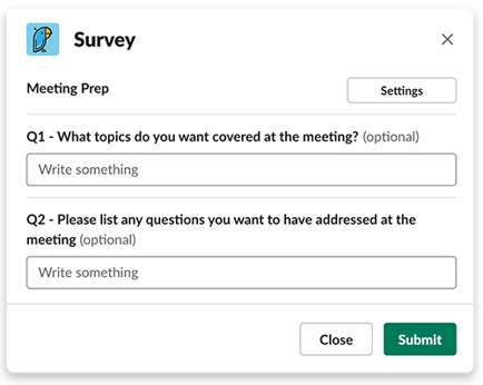 Meeting prep survey