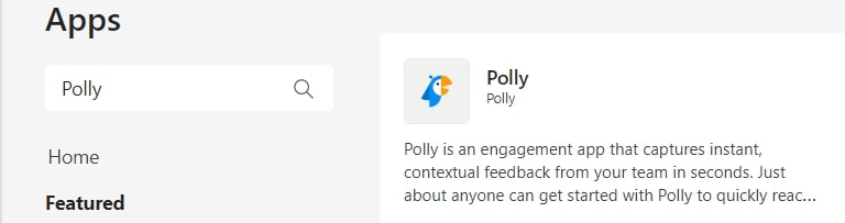 Microsoft Teams Poll: Polly apps