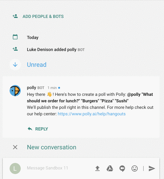 Polling Google Hangouts Chat