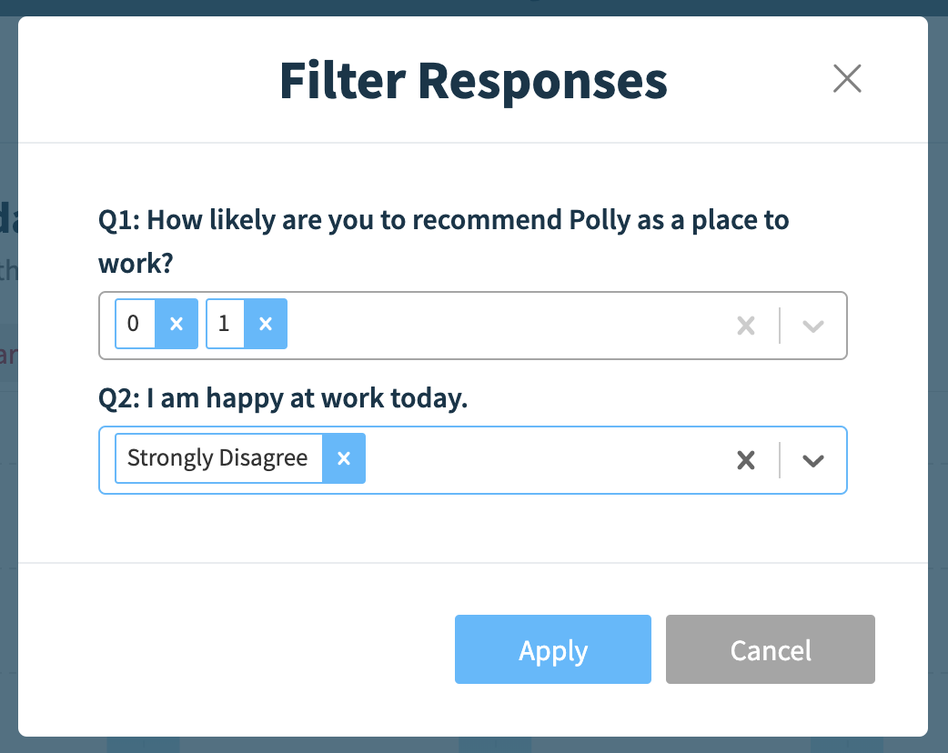 Filter by multiple responses