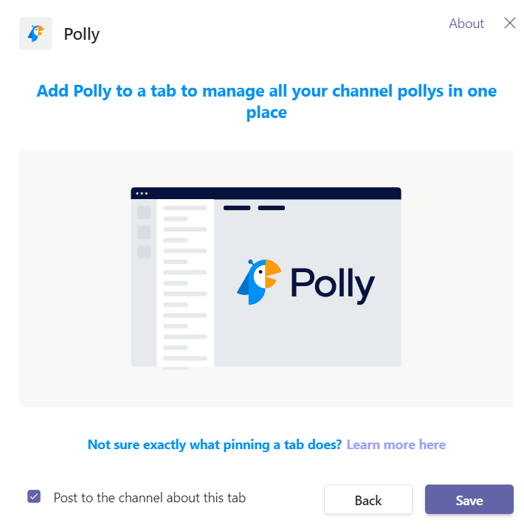add polly as tab - teams