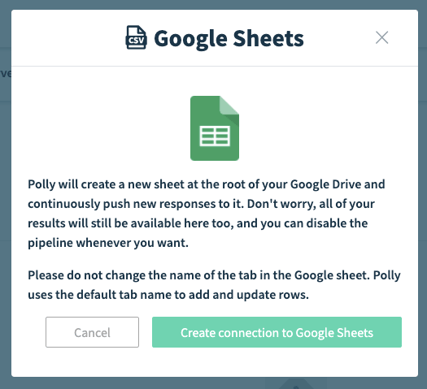 connecting google sheets message