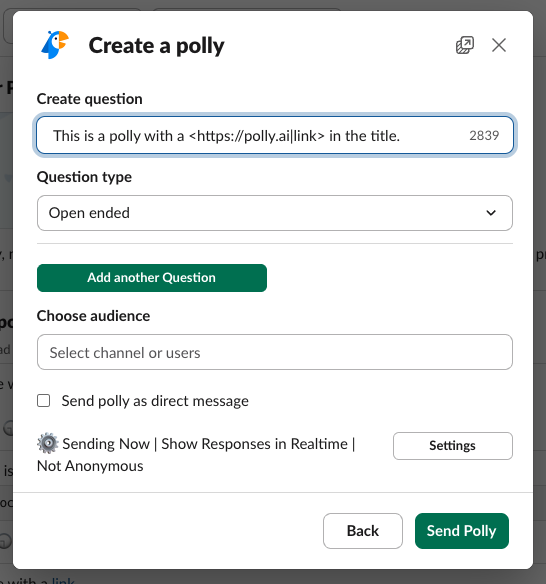 Formatting your Pollys