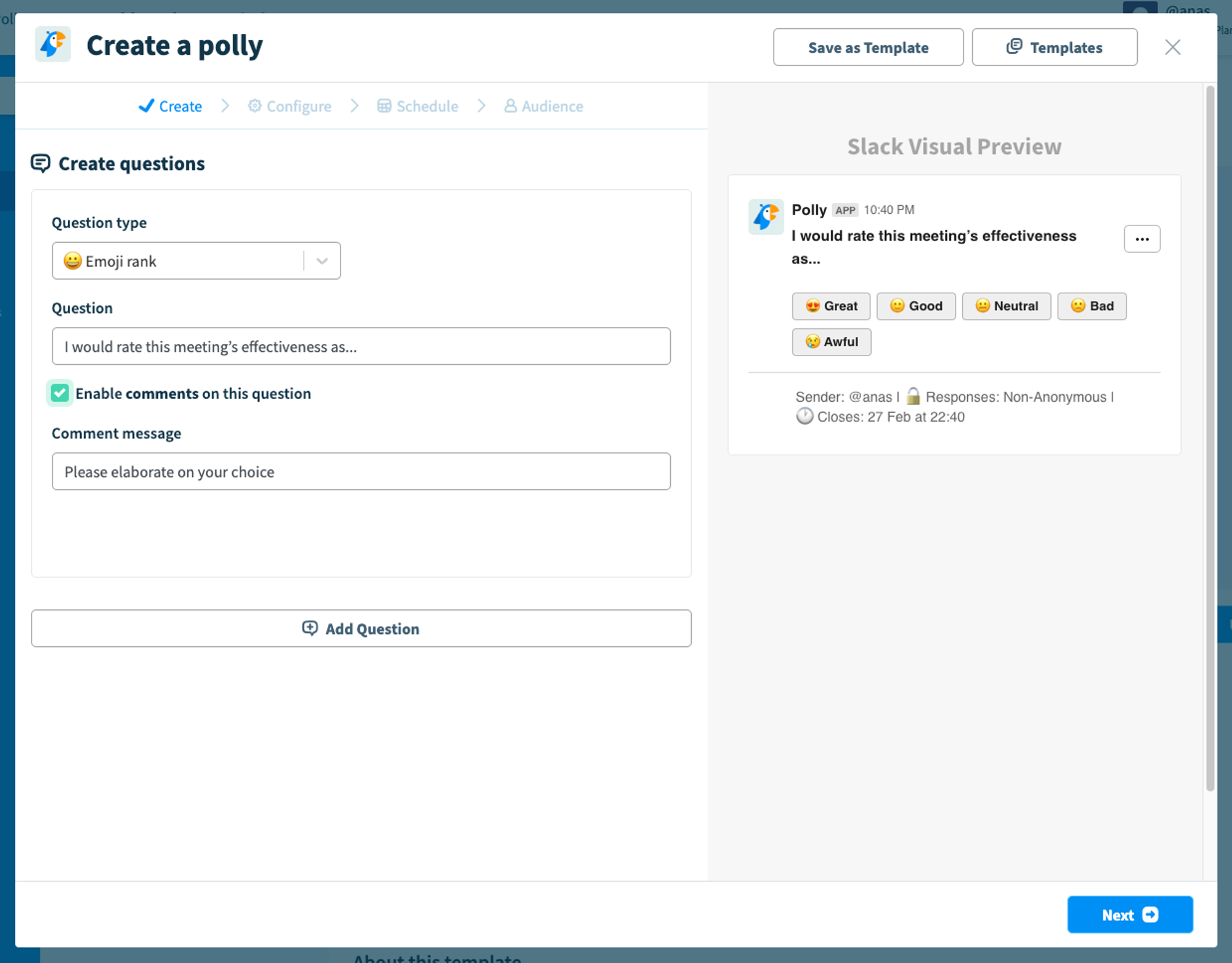 Measuring Meeting Effectiveness with Polly Workflows