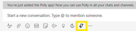 polly messaging extension - teams