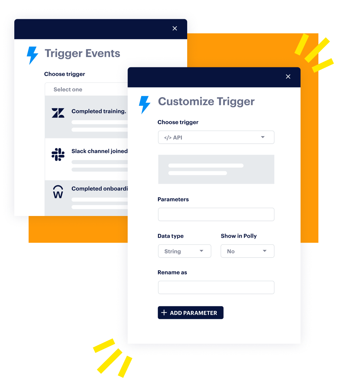 customizable controls panel for questionnaire triggers  