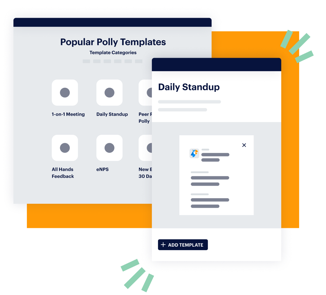 template options with daily standup template selected