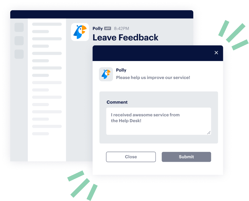comment form for leaving feedback for IT help desk